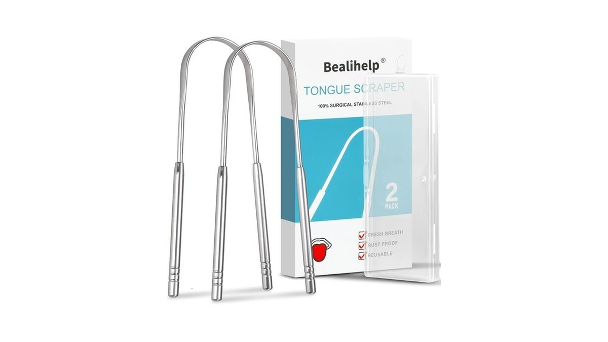 2 Pack Tongue Scraper, 100% Surgical 304 Stainless Steel Tongue