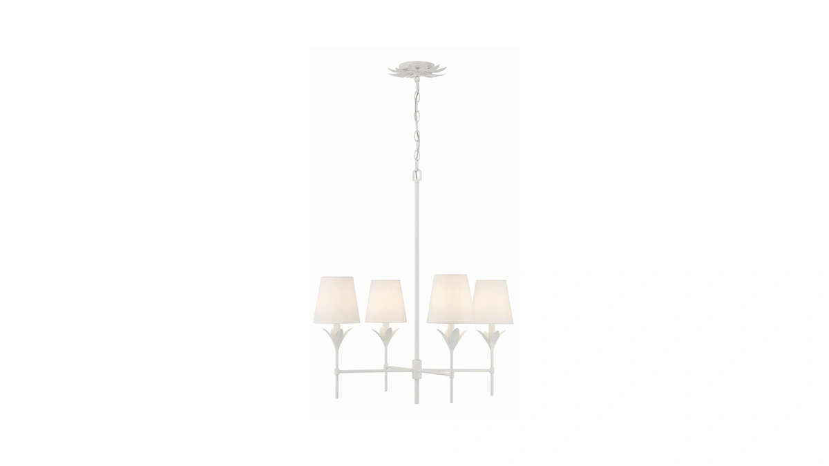 Crystorama Broche 28'' Matte White Chandelier