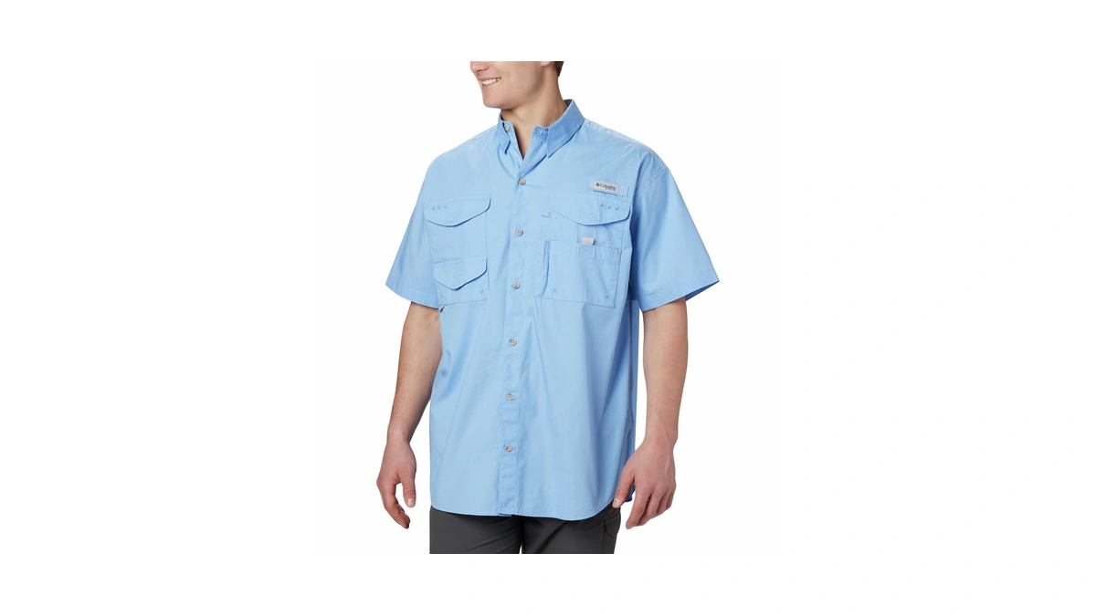 Columbia Men's Pfg Bonehead Short Sleeve Fishing Shirt, White Cap,