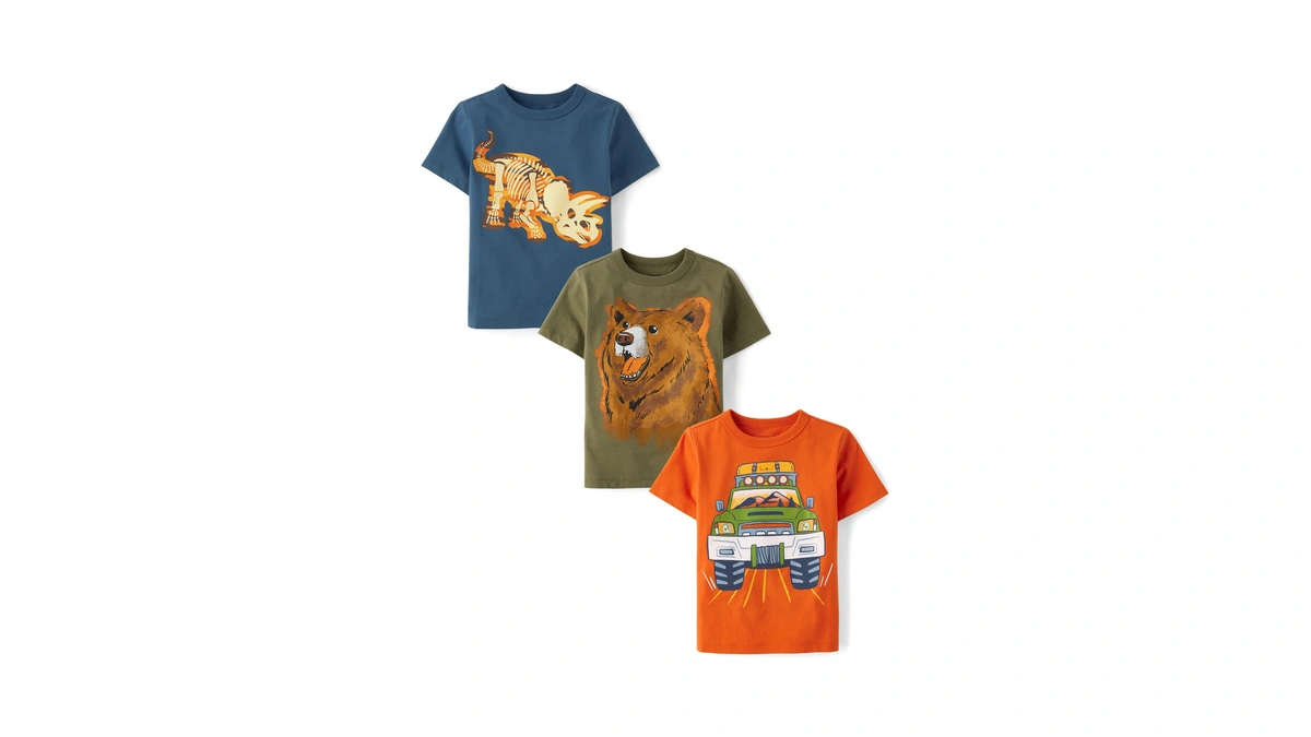 The Children's Place,baby Boys,and Toddler Animal Short Sleeve Graphic T-shirts,multipacks,safari/bear/dino