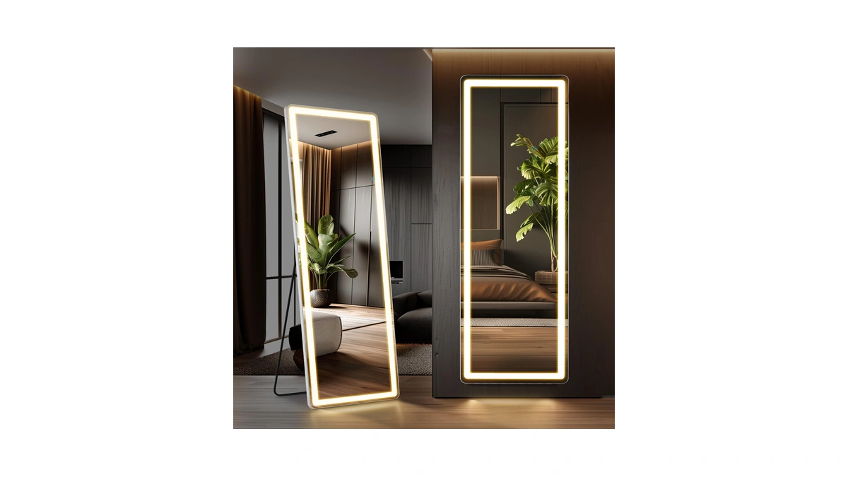 Aidoly Led Rectangular Full Length Mirror, 64"l X 21"w Body