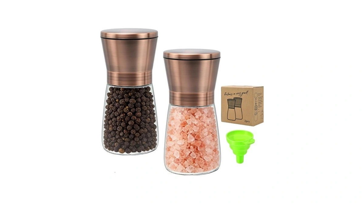 R Drurlcd Short Copper Salt And Pepper Grinder Set Of