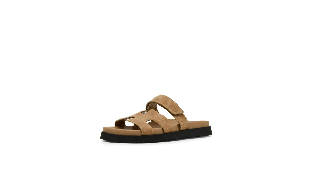 Steve Madden Women's Mayven Slide Sandal, Tan Nubuck, 10