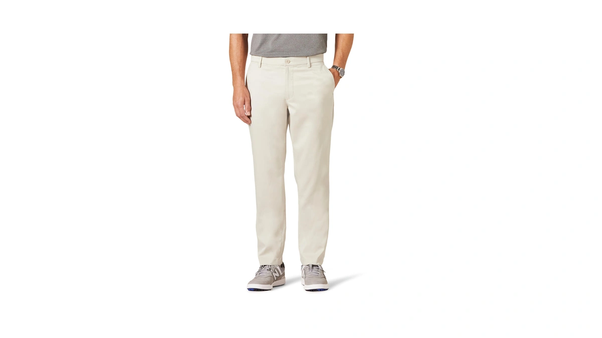 Amazon Essentials Mens Athletic-fit Stretch Golf Pant, Light Grey, 33w