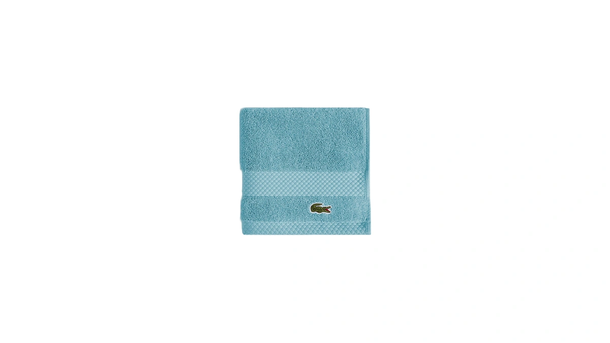 Lacoste Heritage 100% Supima Cotton Wash Cloth, Celestial, 13" X