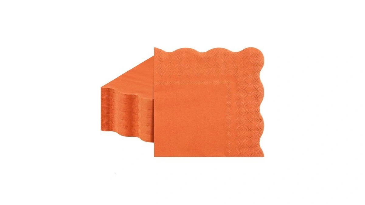 Natnarr 80 Pcs Orange Napkins, Fall Paper Cocktail Napkins