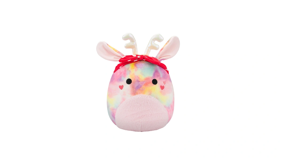 Squishmallows Original 12in Priyanka The Rainbow Jackalope With Hearts Headband