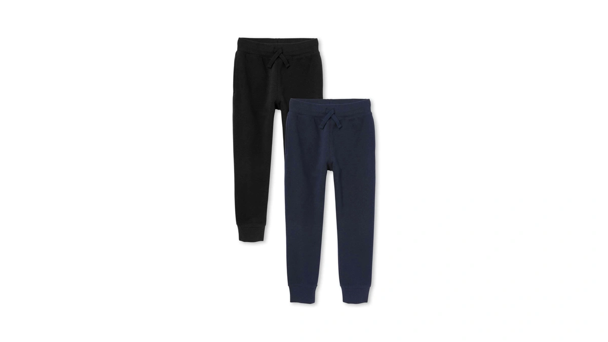 The Children's Place Boys Active Fleece Jogger Pants, Black/new Navy
