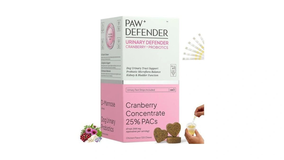 Dog Uti Treatment, Cranberry Supplement For Dogs,120 Chew,10 Uti Test