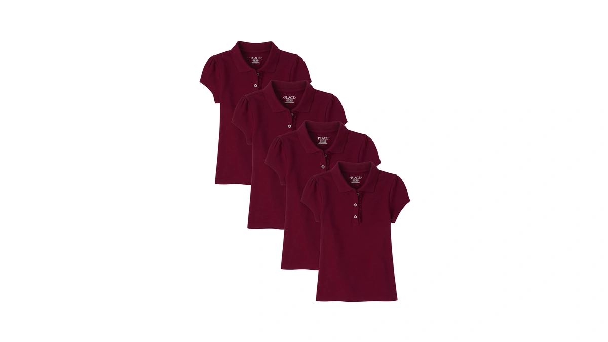 The Children's Place Girls Short Sleeve Ruffle Pique Polo Shirt,