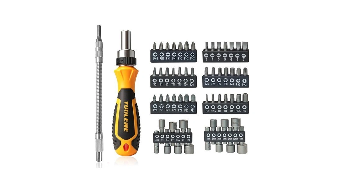 Tuolewe 58 In 1 Ratcheting Screwdriver Set With Flexible Shaft