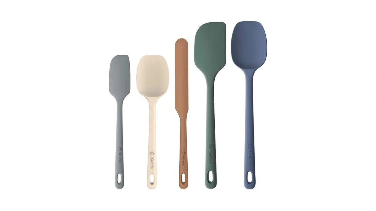Chefaide 5 Pieces Silicone Spatula Set, Food Grade Rubber Spatula,