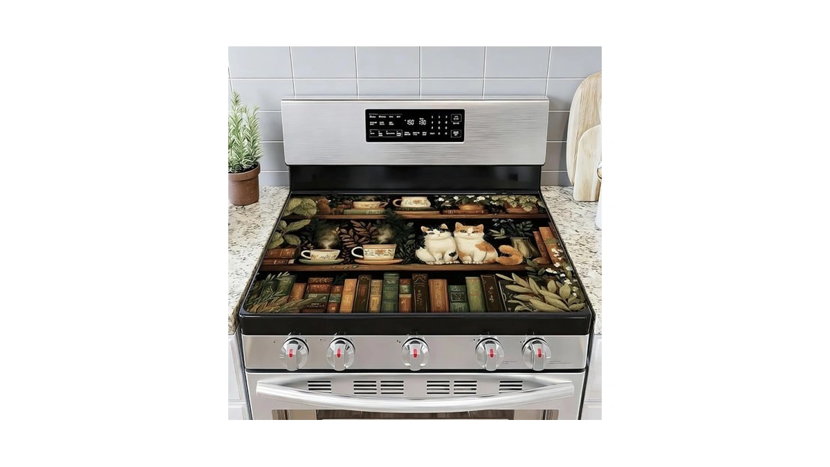 Anti-slip Electric Stove Top Cover, 28"x20" Foldable Heat-resistant Glass Stove
