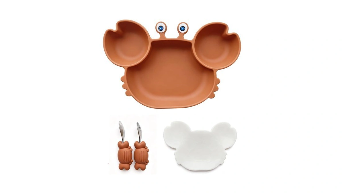 Magemata Crab-shaped Meal Tray With Suction Base & Lid -