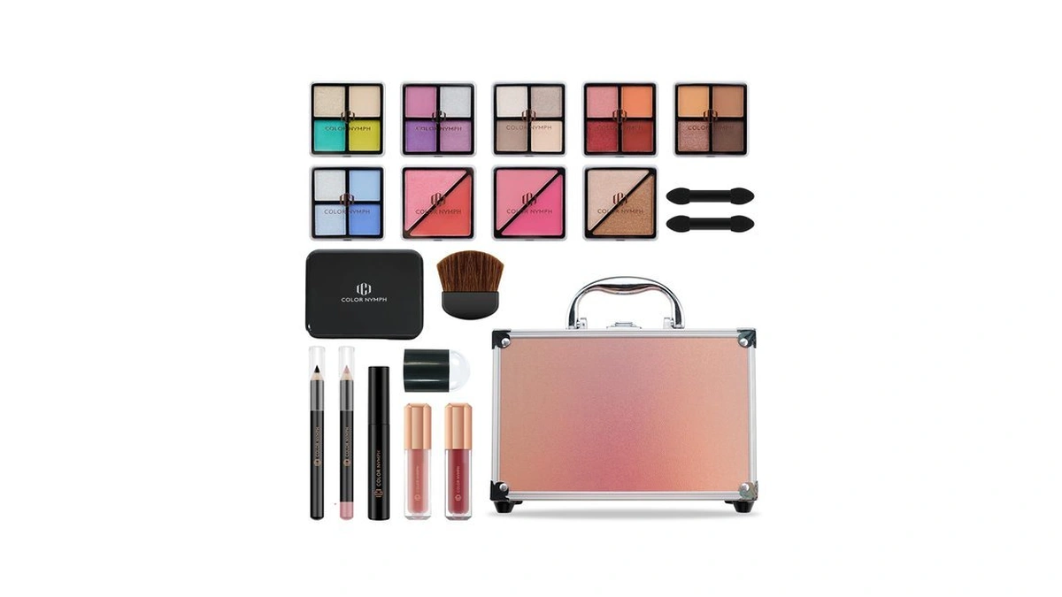 Color Nymph Beginner Makeup Kits For Teens With Train Case
