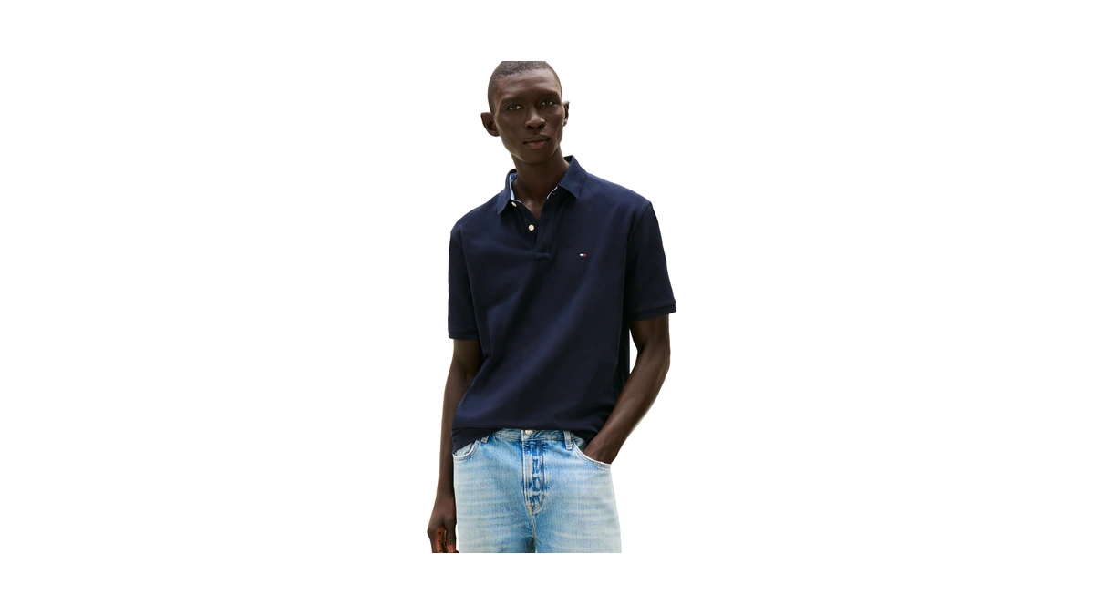 Tommy Hilfiger Men's Polo Shirt Classic Fit, Navy, Large