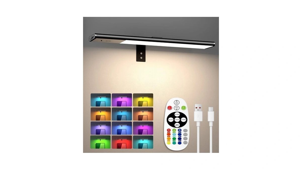 Diomart 12" Picture Light For Wall, Wireless Rgb Picture Light,