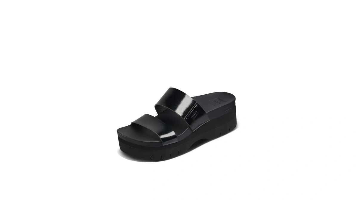Reef Cushion Vista Higher Womens Sandal Black Patent 7