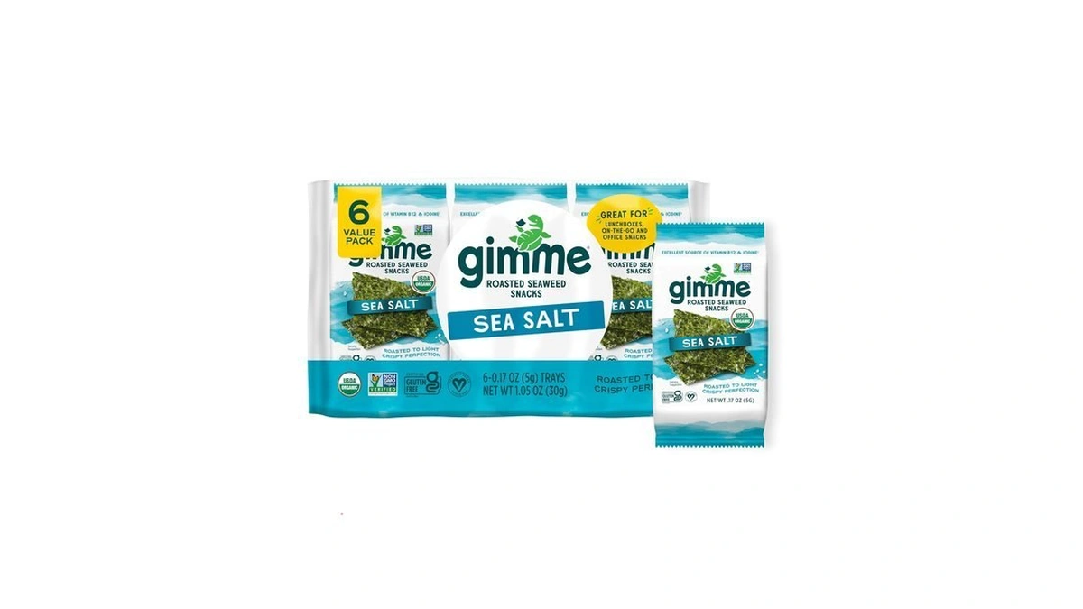 Gimme 6 Ct Sea Salt Organic Roasted Seaweed Snacks, 5g,