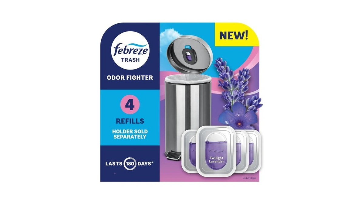 Febreze Trash Odor Fighter, Trash Can Air Freshener, Stick-on Deodorizer