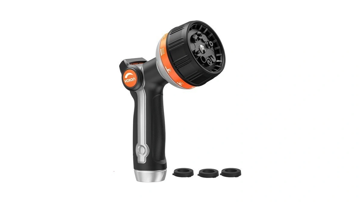 Voxon Garden Hose Nozzle With 10 Spray Patterns And Thumb