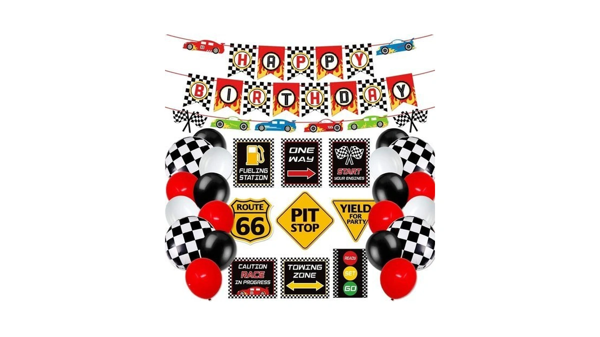 Bessmoso Race Car Birthday Party Decorations Cars Supplies Happy Birthday