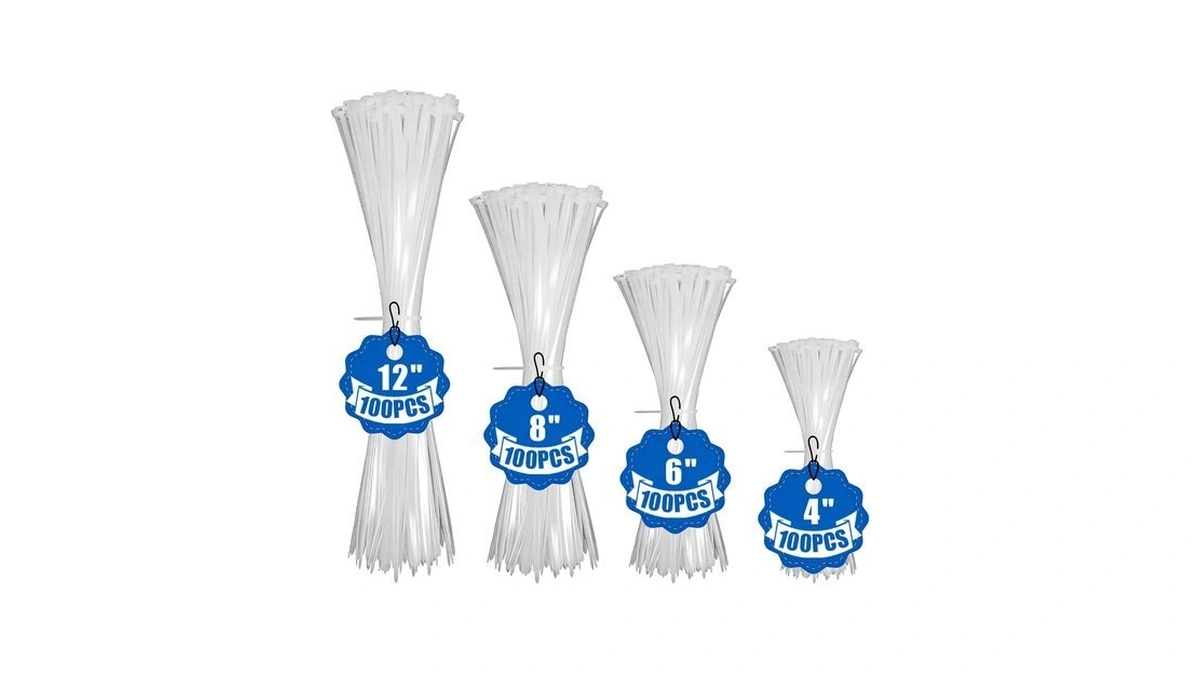Yuze-wzdq Clear Zip Ties Assorted Sizes 4+6+8+12 Inch 400 Pack