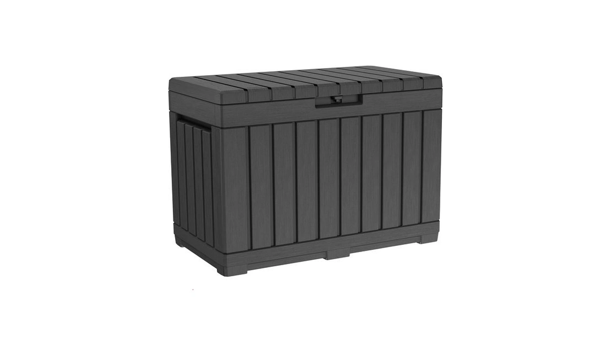 Keter Kentwood 50 Gal Outdoor Storage Box And Patio Side