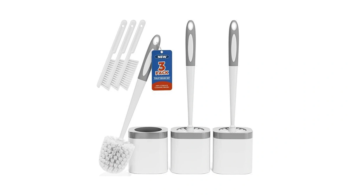 Holaloha Toilet Brush And Holder Set, Space Saving, 3 Pack,
