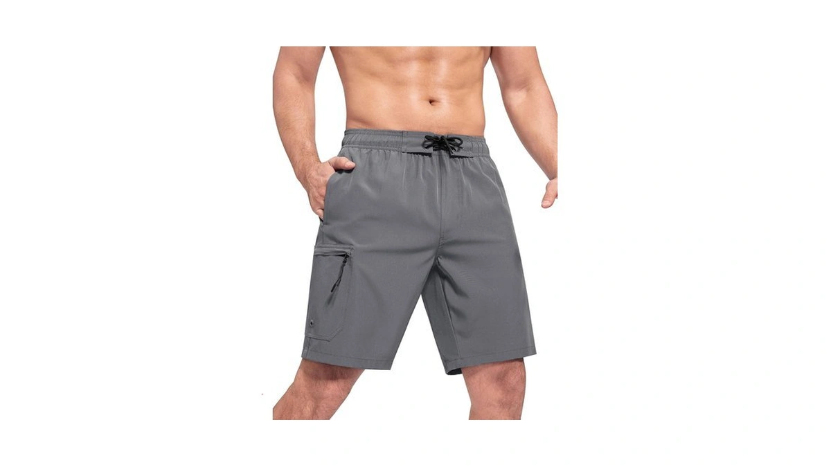 Silkworld Mens Swim Trunks Bathing Suit Beach Swim Shorts Grey
