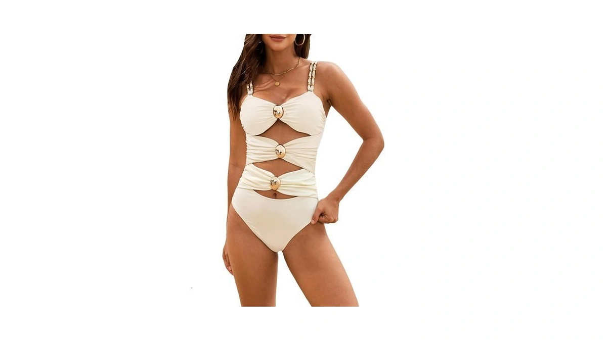 Salent Womens One Piece Swimsuits 2025 Cutout Colorblock Swimwear Sexy