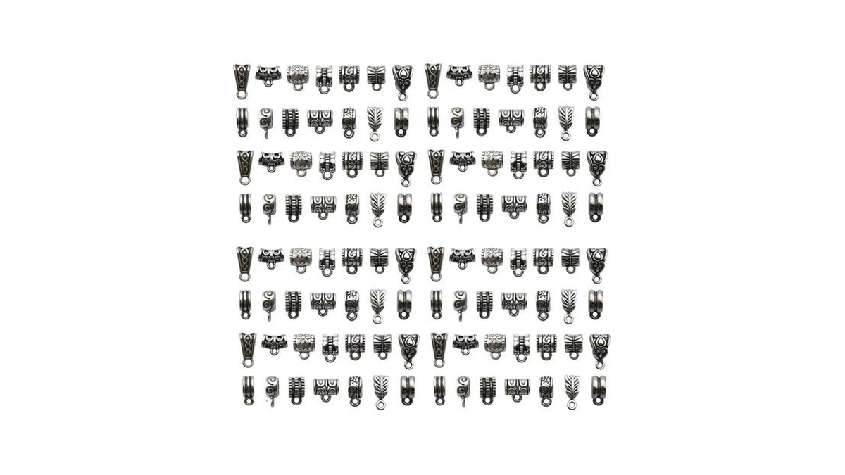 Yyhdtyfy 126 Pcs Metal Spacer Bail Beads Mixed Antique Bail