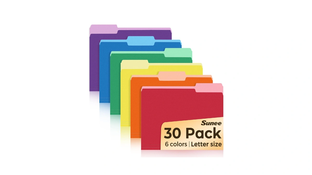 Sunee File Folders, 30 Pack Manilla Folders 8.5 X 11,