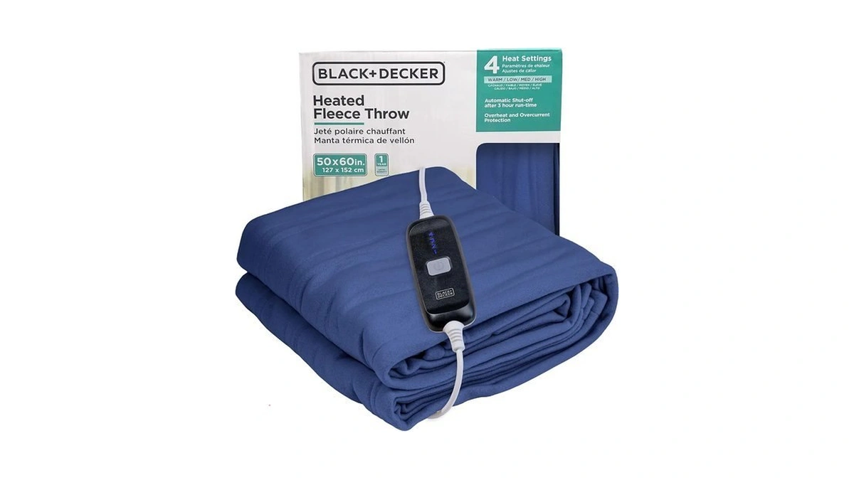 Black+decker Heated Blanket Electric Throw, Fleece Electric Blanket, Heating Blanket