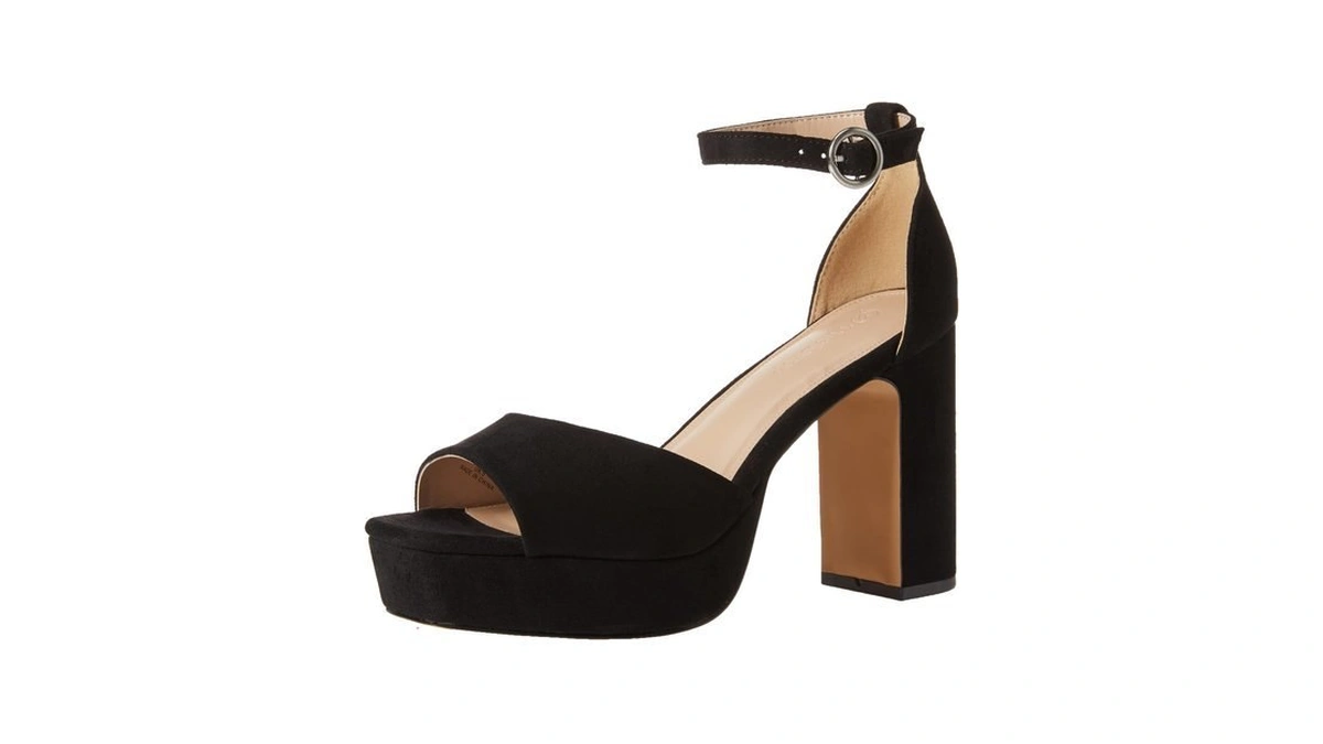 The Drop Women's Hamalie Platform Sandal, Black, 7