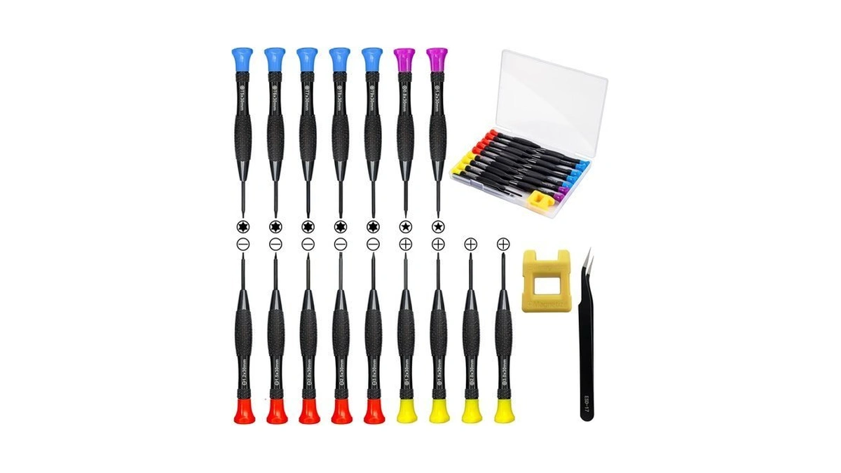 18pcs Mini Precision Screwdriver Set With Case, Lengnoyp Magnetic Small