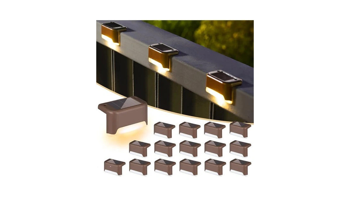 Solpex Solar Deck Lights Outdoor 16 Pack,step Light Waterproof,warm White