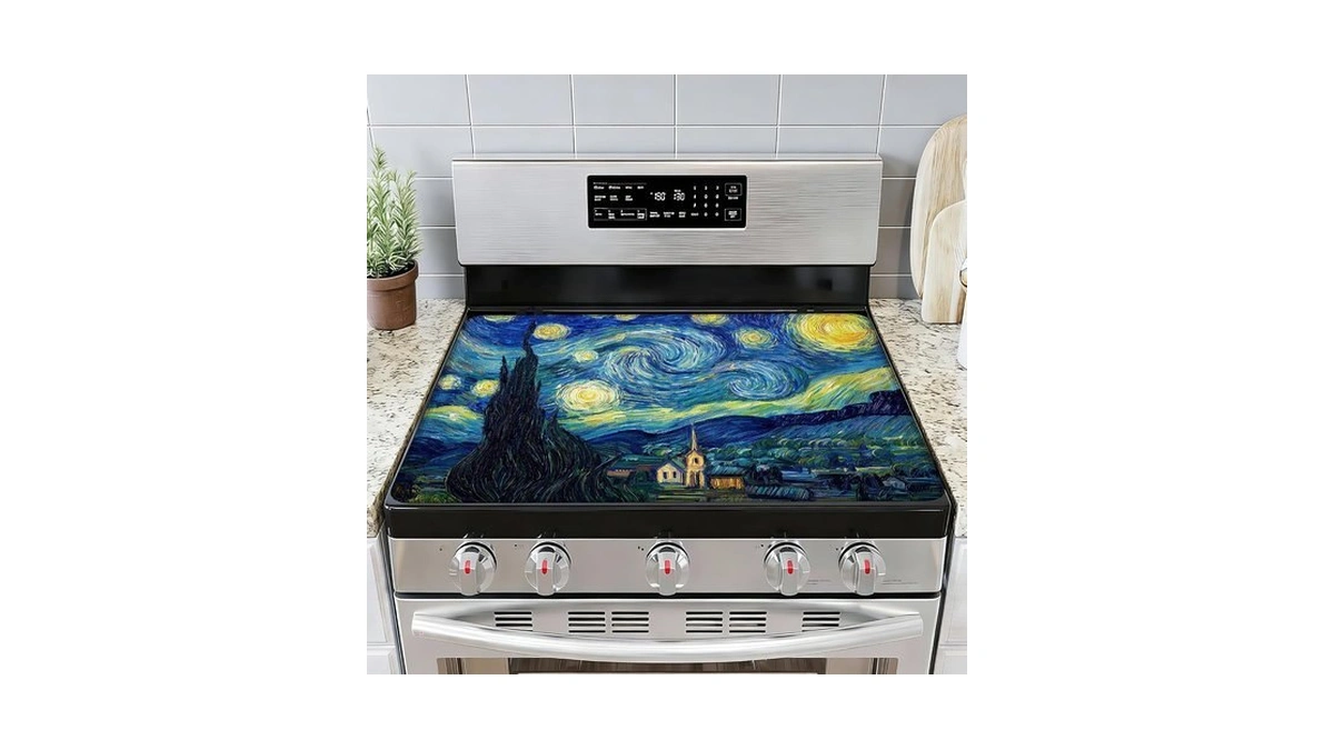 Starry Night Stove Top Covers For Electric Stove, 28"x20" Heat
