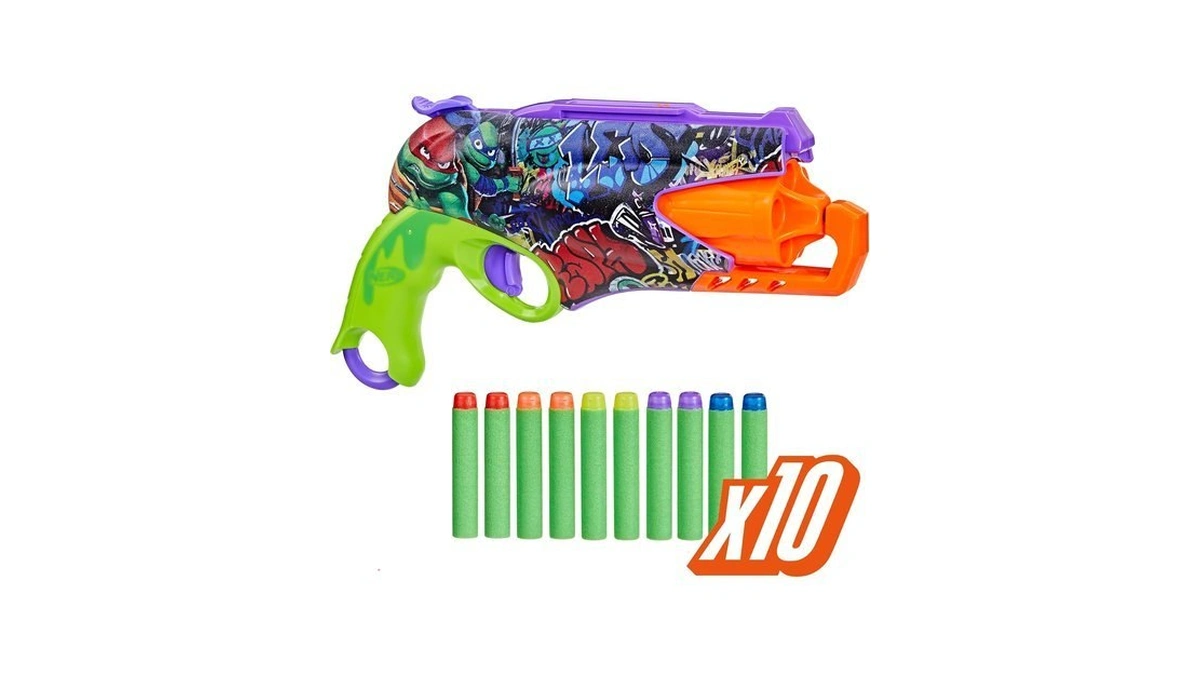 Nerf Teenage Mutant Ninja Turtles Blaster, 10 Elite Darts, Toy