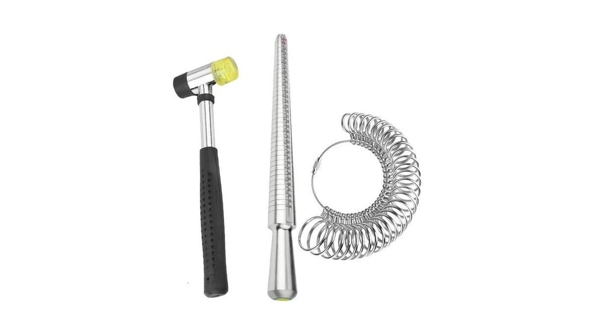 Sdsld Ring Mandrel Metal Ring Sizer Measuring Tool & Rubber
