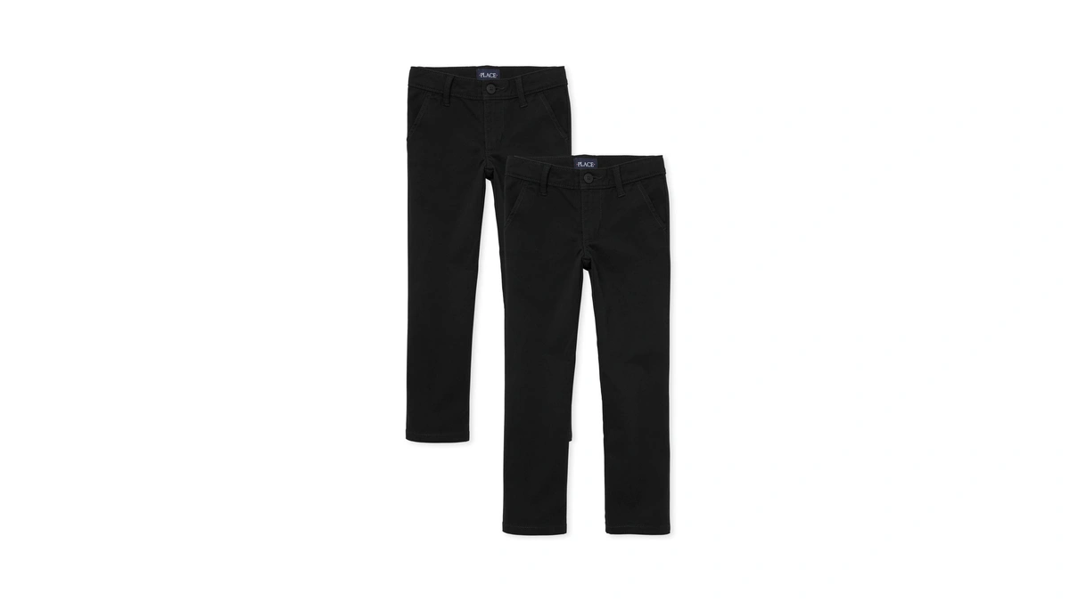 The Children's Place Girls Skinny Chino Pants,black 2 Pack,6x/7