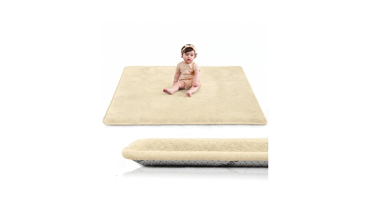 Huloo Sleep Baby Play Mat For Floor,1.3" Thick Elasti-foam 50"Γ50"