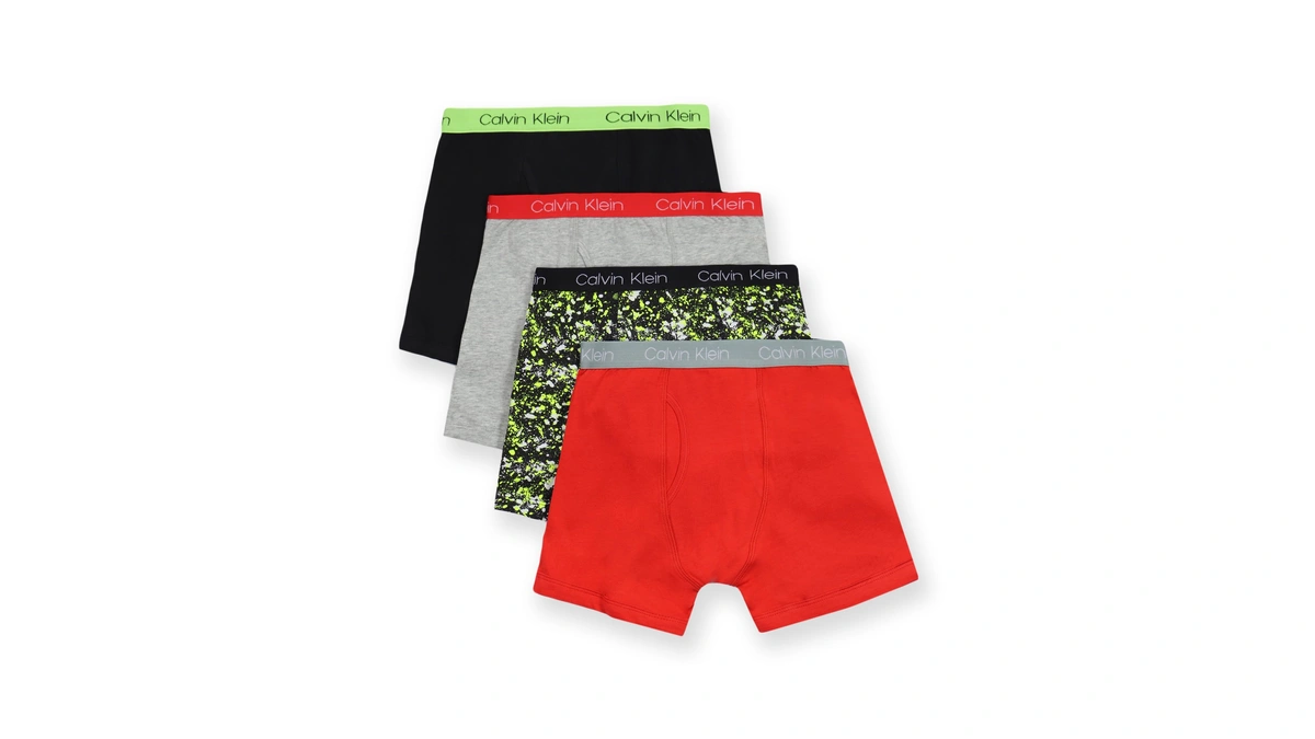 Calvin Klein Kids Boys' Modern Cotton Boxer Brief Underwear 4-pack,