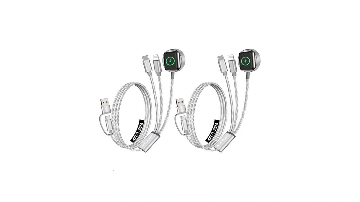 2pack Travel Essentials,multi Charging Cable For Apple Watch Charger White