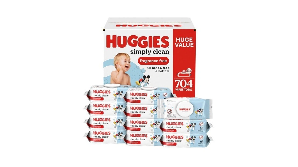 Huggies Simply Clean Baby Wipes, Unscented, 11 Packs, 704 Wipes