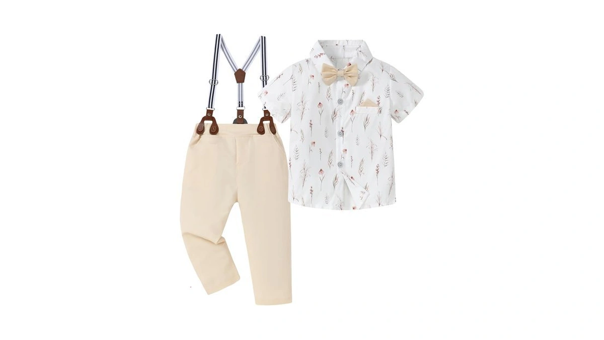 Caretoo Toddler Boy Valentines Day Outfit Boys Gentleman Wedding Outfit