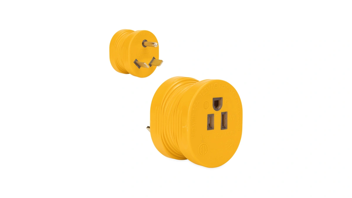 Camco Powergrip 30am/15af Camper & Rv Electrical Adapter Features 30-amp
