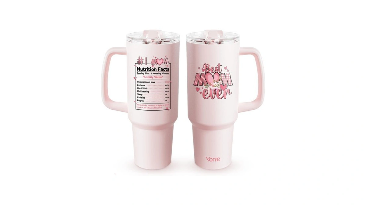 Yome 40oz Mom Tumbler With Handle And Flip Straw |