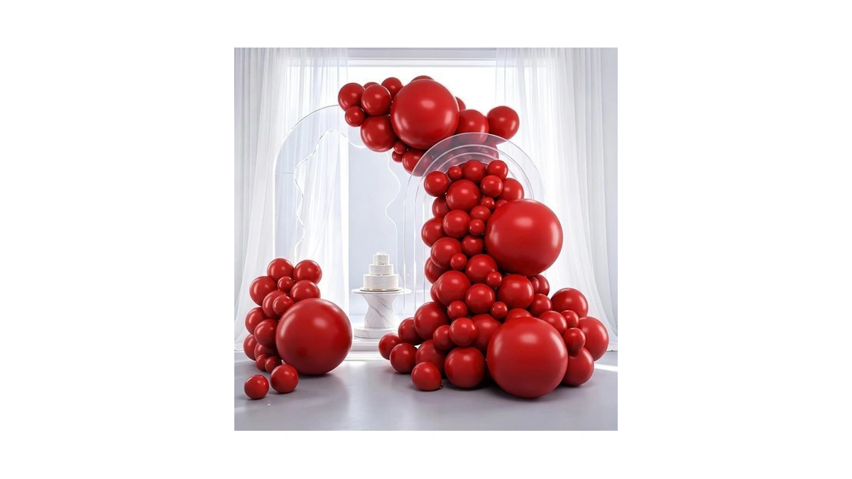 Rubfac Red Balloons Different Sizes Ruby Red Balloon Arch Kit