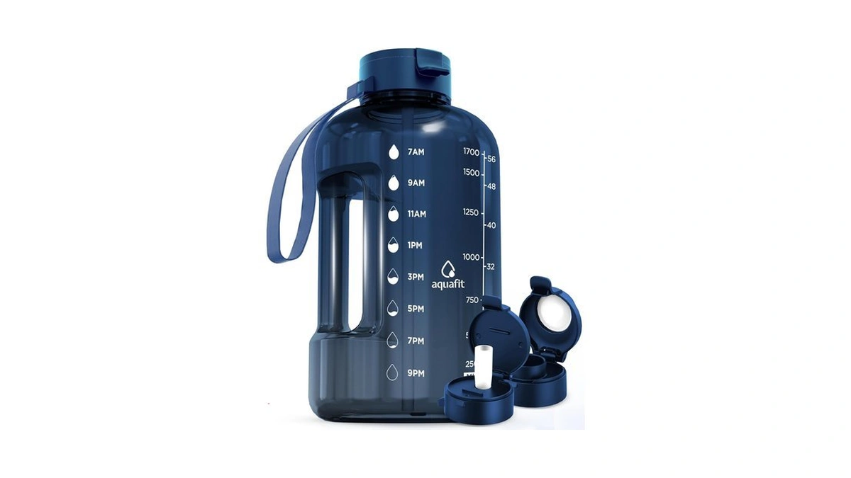 Aquafit Half Gallon Water Bottle With Time Marker